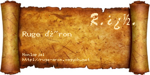 Ruge Áron névjegykártya